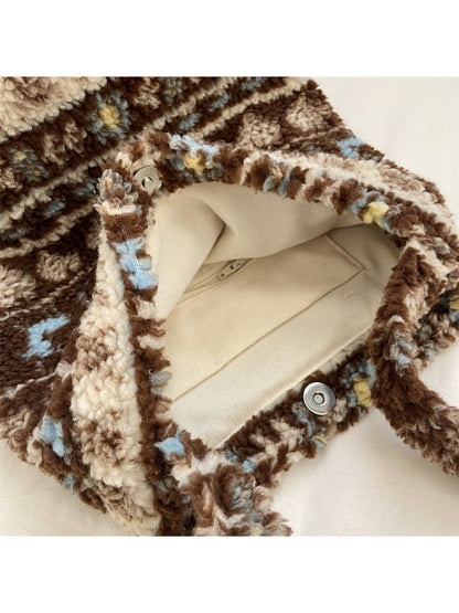 Cosbai - Patterned Soft Knit Shoulder Bag