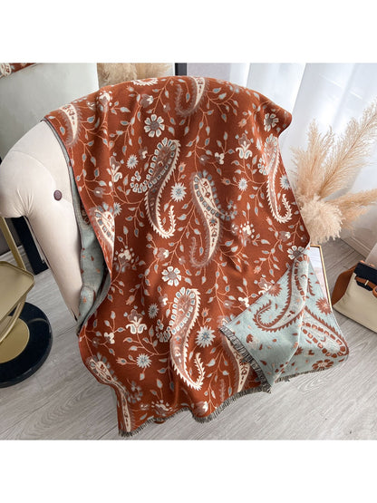 Scarvii - Double-Sided Paisley Print Scarf & Wrap