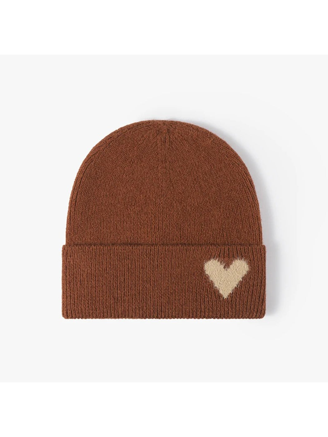 Haila - Heart Accent Cuffed Knit Beanie