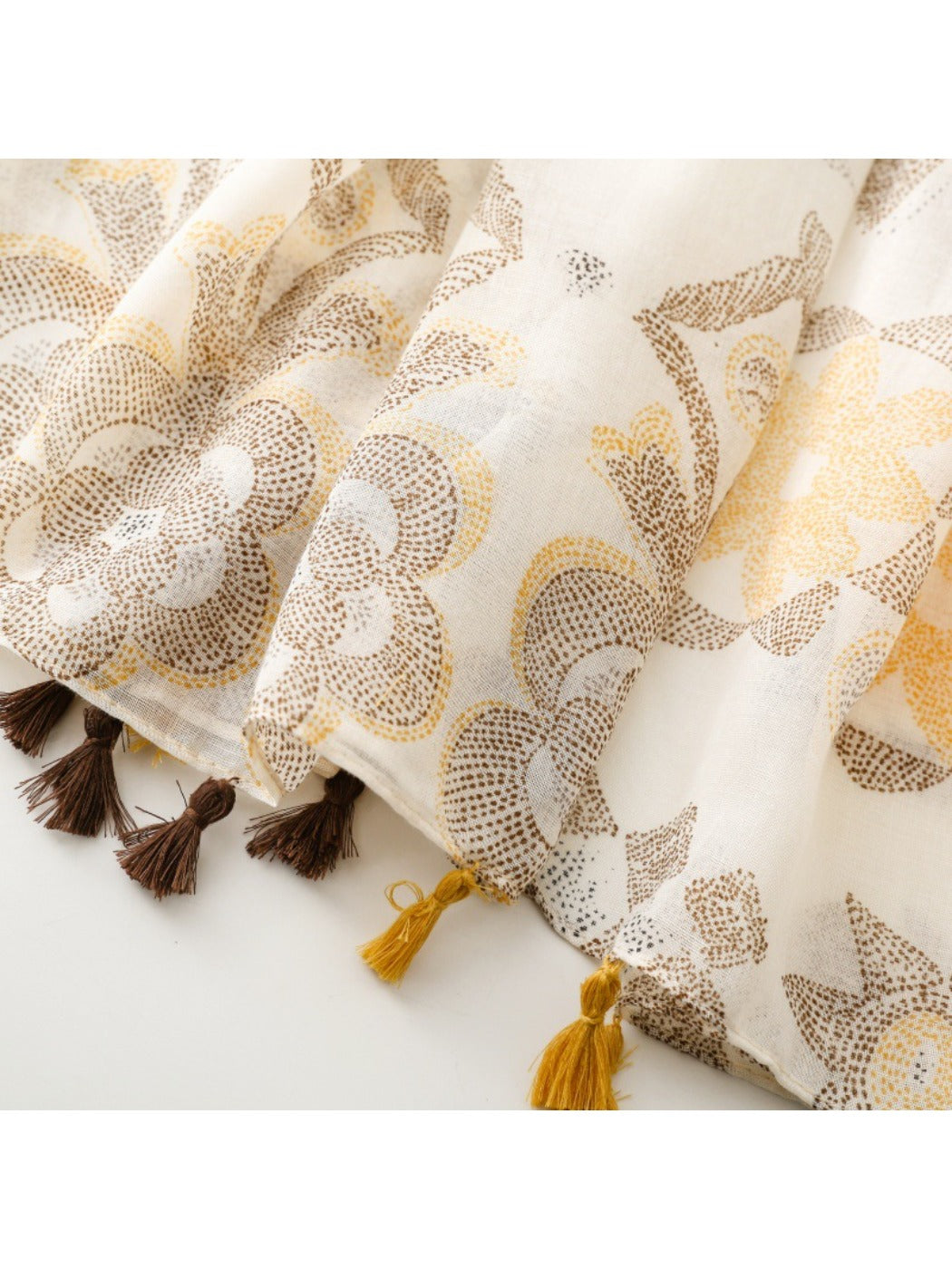 Scarvii - Bohemian Travel Scarf with Hexagon Floral Print