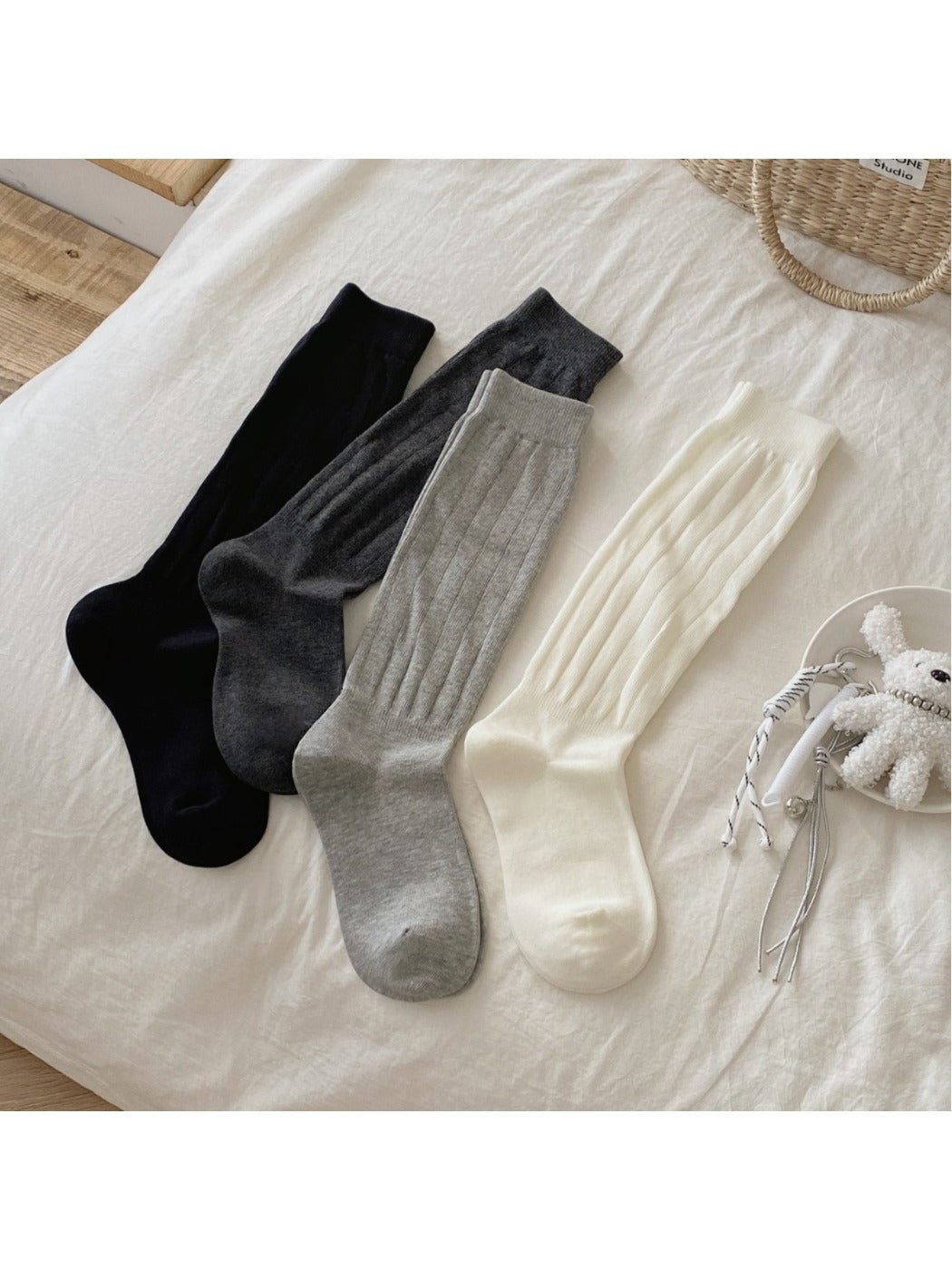 Rufia – Solid Color Long Slouch Socks