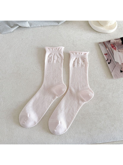 Rufia - Ruffle Ribbed Stripe Crew Socks - image 6