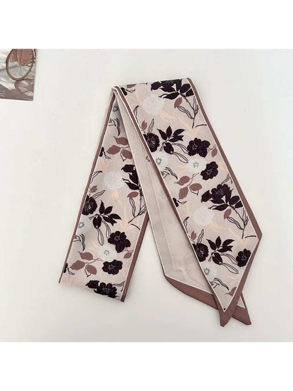 Scarvii Soft Floral Print Skinny Scarf