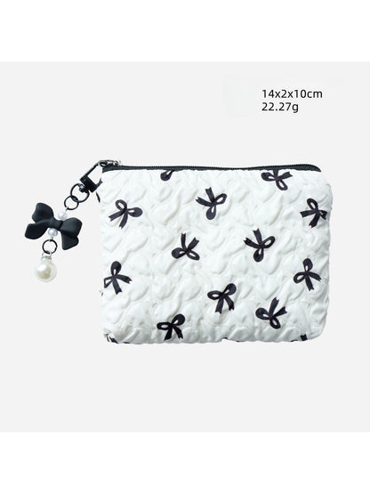 Cosbai - Bow Detail Bucket and Pouch Storage Bag