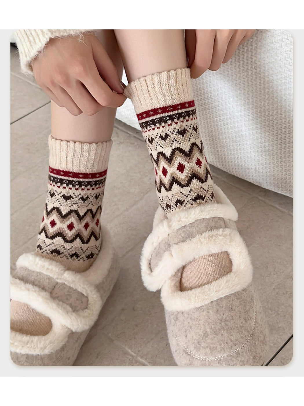 Rufia - Classic Fair Isle Crew Socks