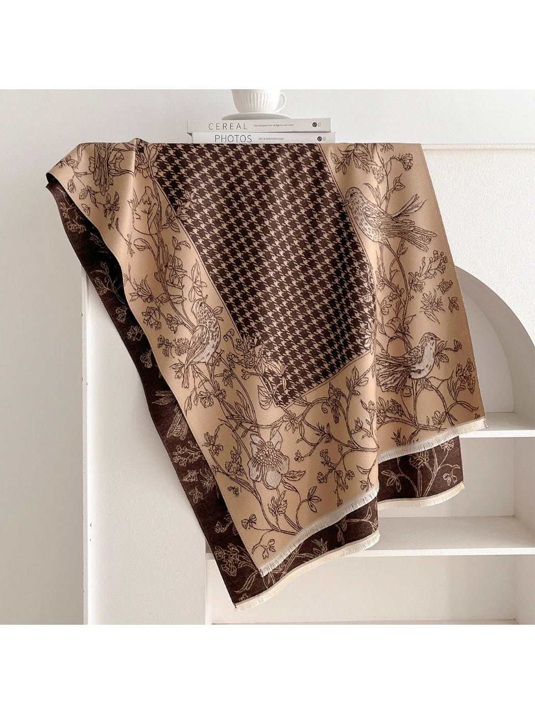 Scarvii - Bird Houndstooth Woven Texture Scarf