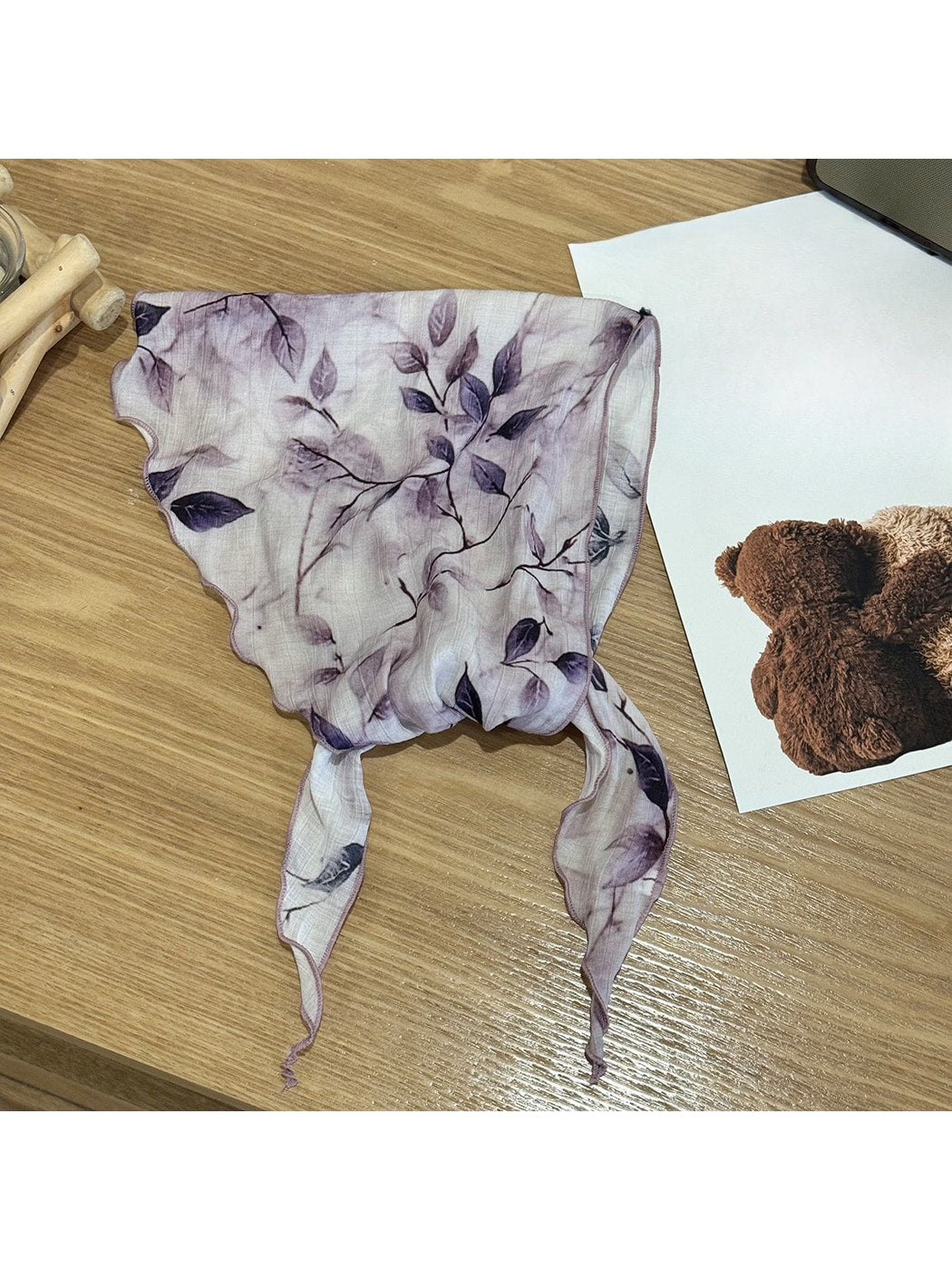 Scarvii - Elegant Printed Floral Triangle Bandana