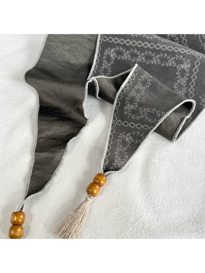 Scarvii - Dark Gray Edgy Print Triangle Scarf