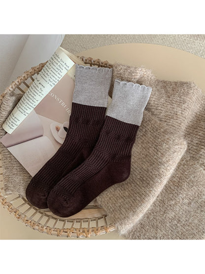 Rufia - Textured Ribbed Crew Socks