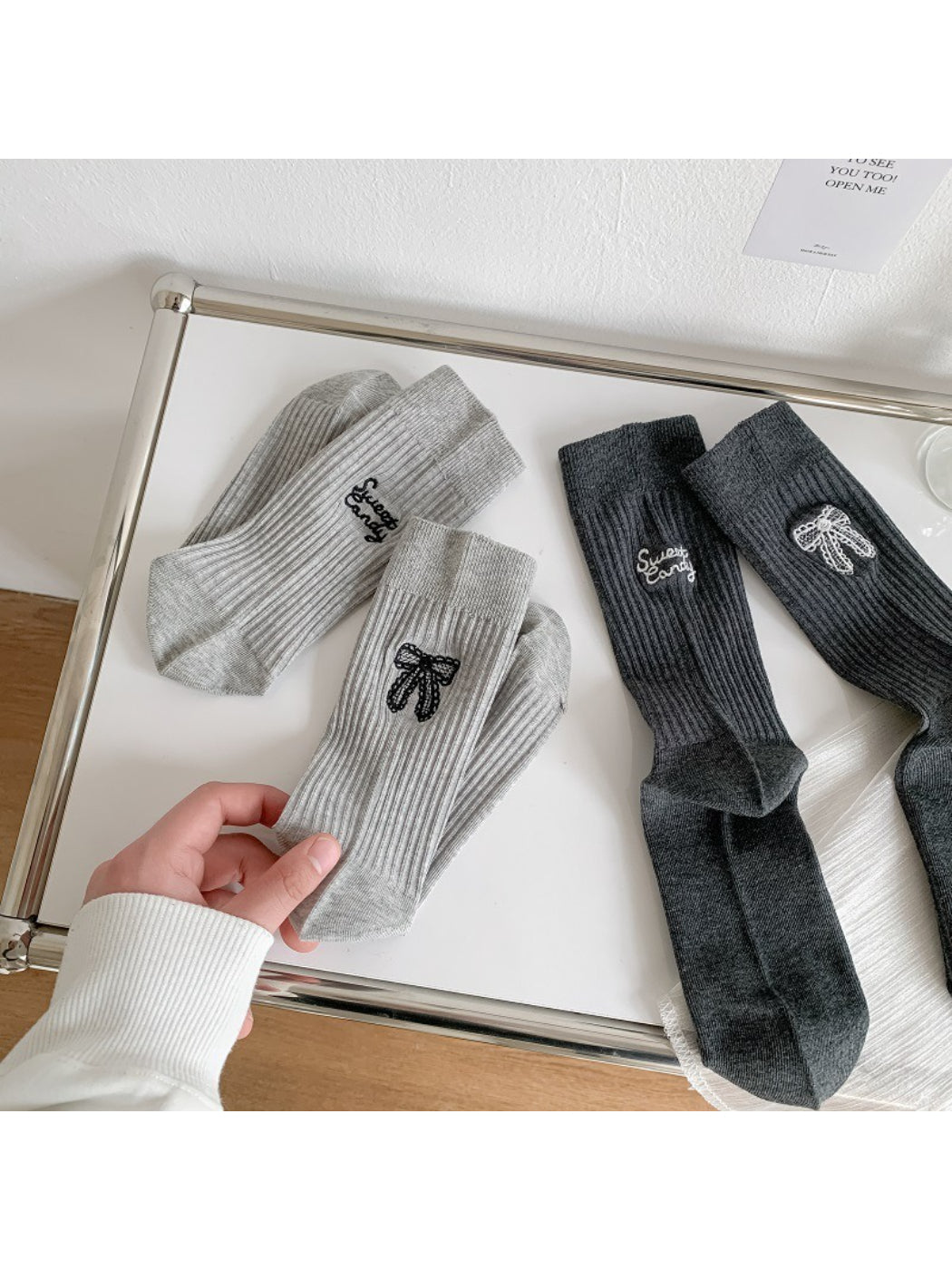 Rufia - Soft Ribbon Detail Crew Socks