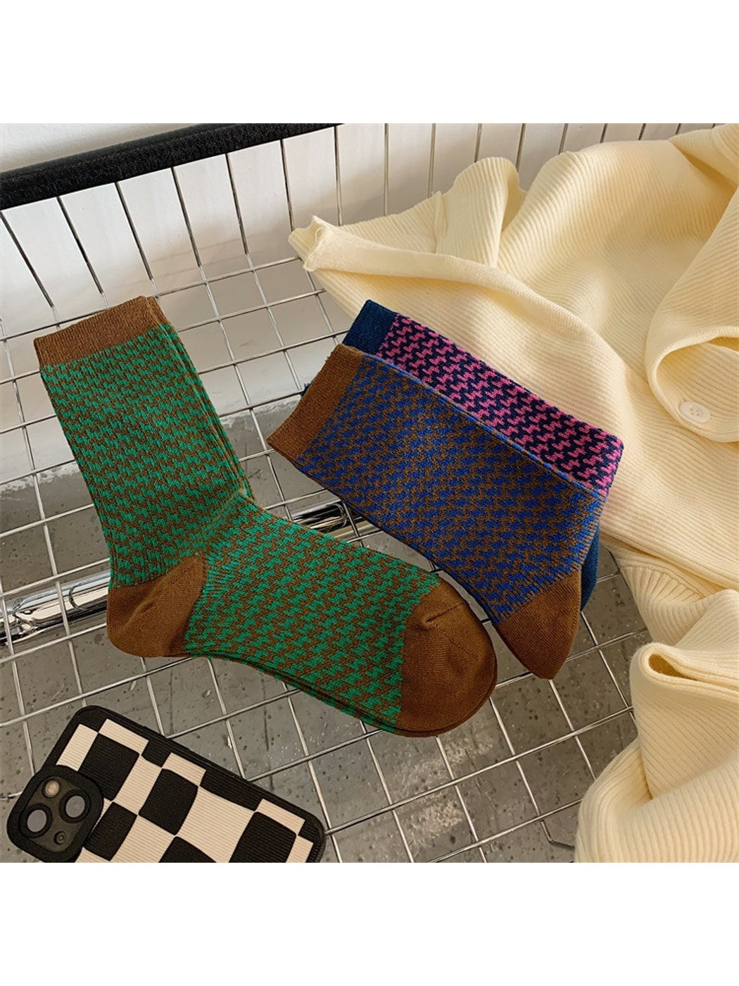 Rufia - Patterned Daily Wear Crew Socks