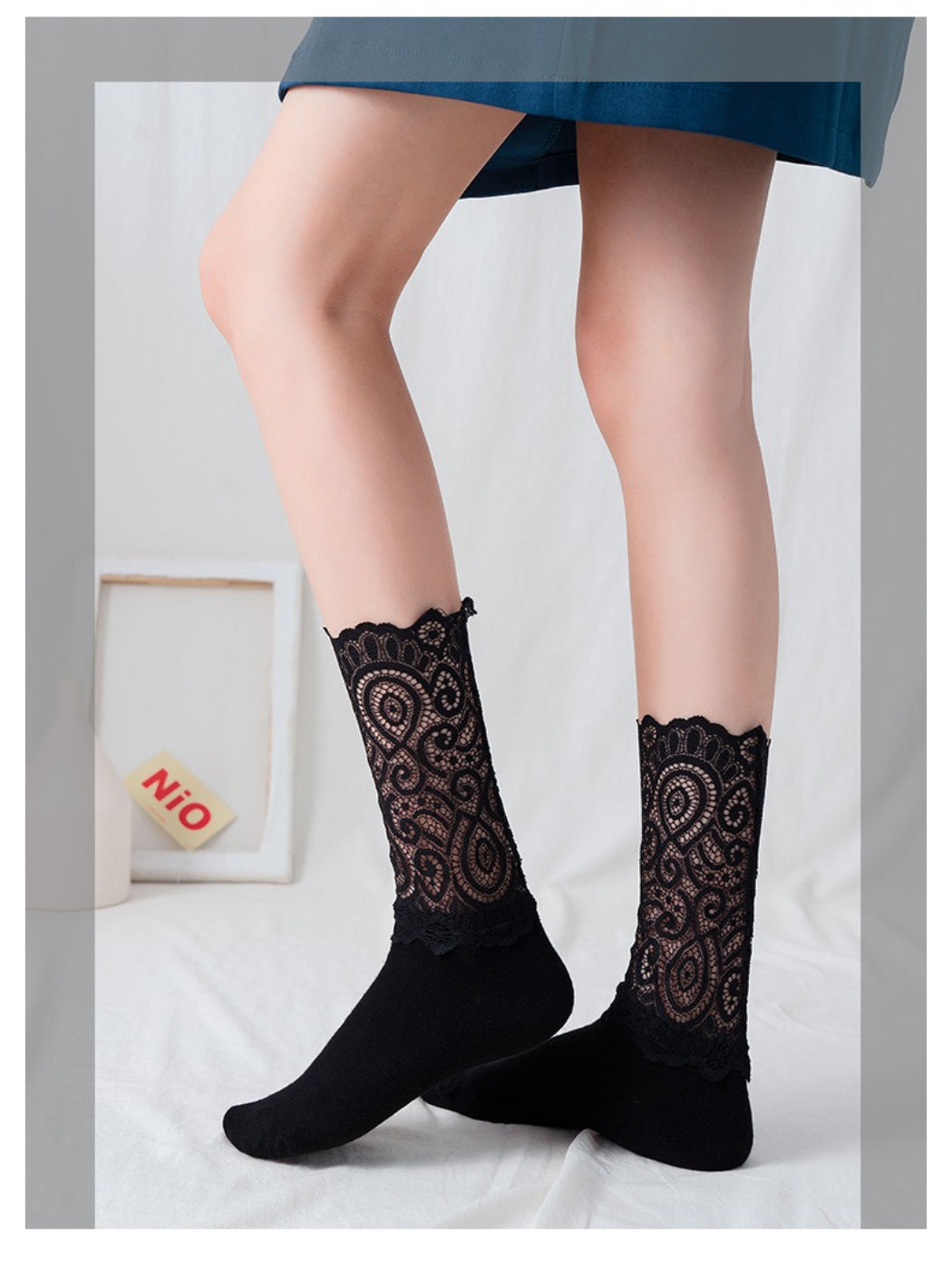 Rufia - Delicate Lace Trim Crew Socks product image 4