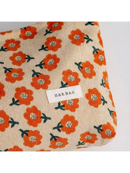 Cosbai Vintage Floral Print Handheld Makeup Bag product image