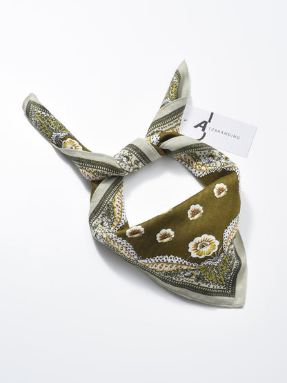 Scarvii - Retro Border Print Square Scarf