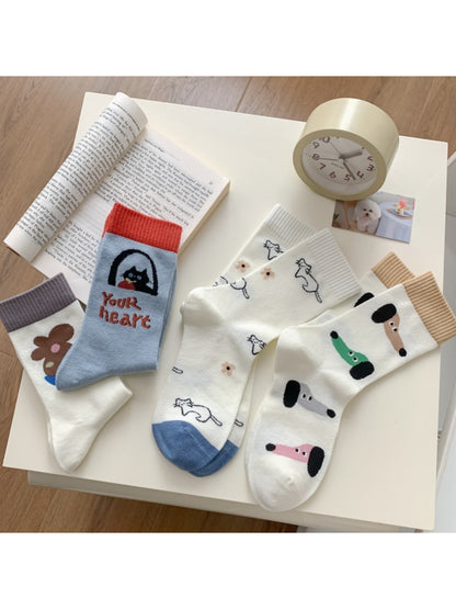Rufia - Color Block Animal Face Crew Socks product image 2