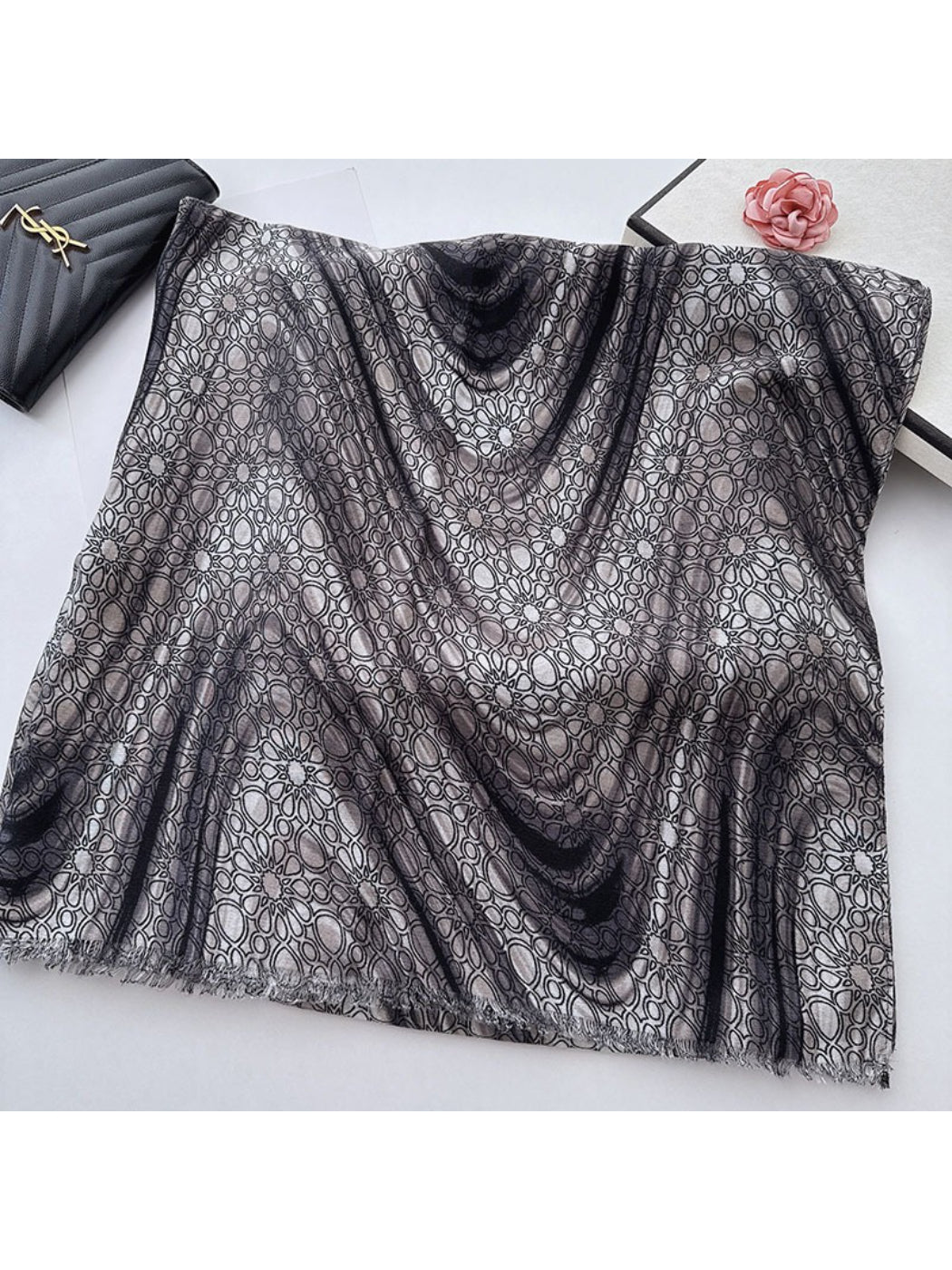 Scarvii - Geometric Gradient Pattern Long Scarf