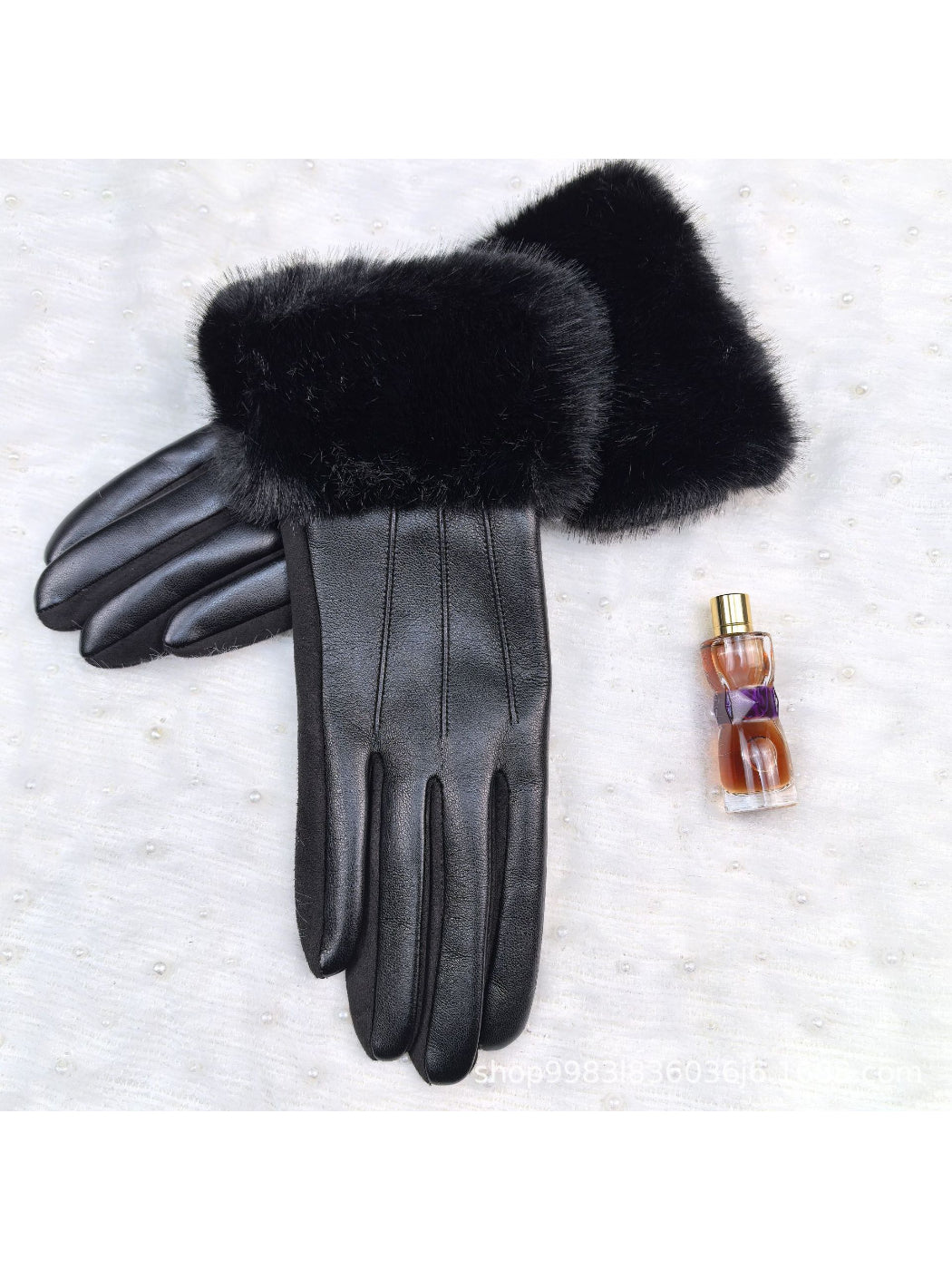 Gloving - Faux Fur Cuff Full Finger Winter Gloves