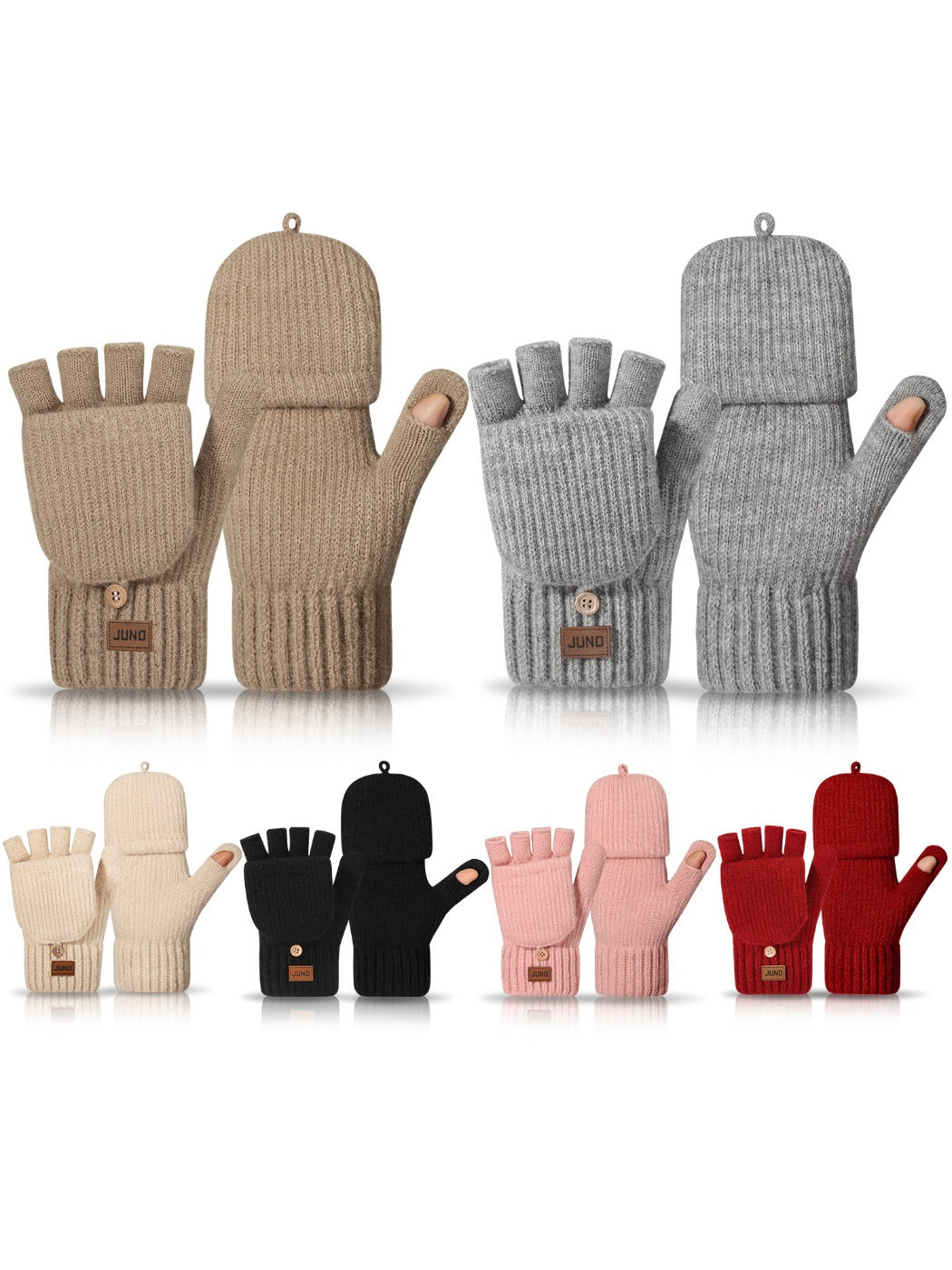 Gloving - Thickened Convertible Fingerless Gloves with Mitten Flaps