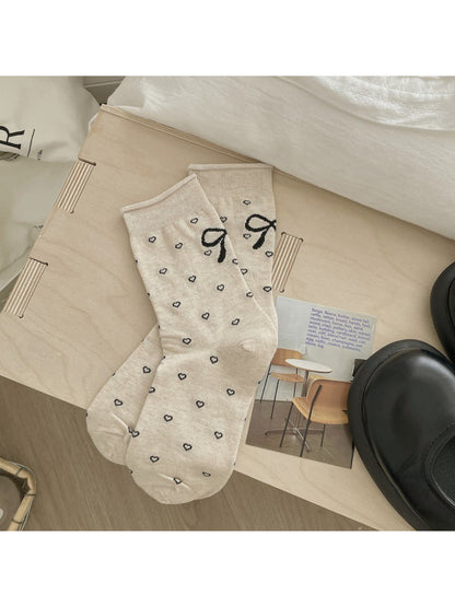 Rufia - Bow Dot Pattern Crew Socks
