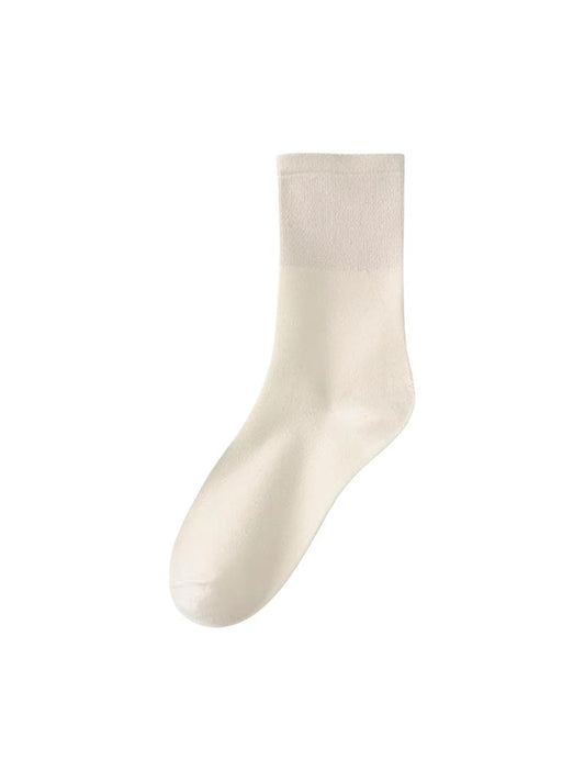Rufia - Classic Creamy Solid Color Crew Socks