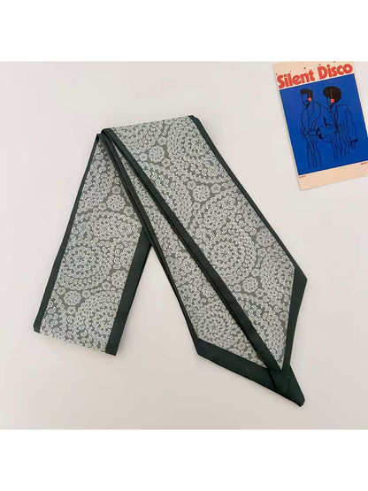 Scarvii Scroll Motif Skinny Scarf