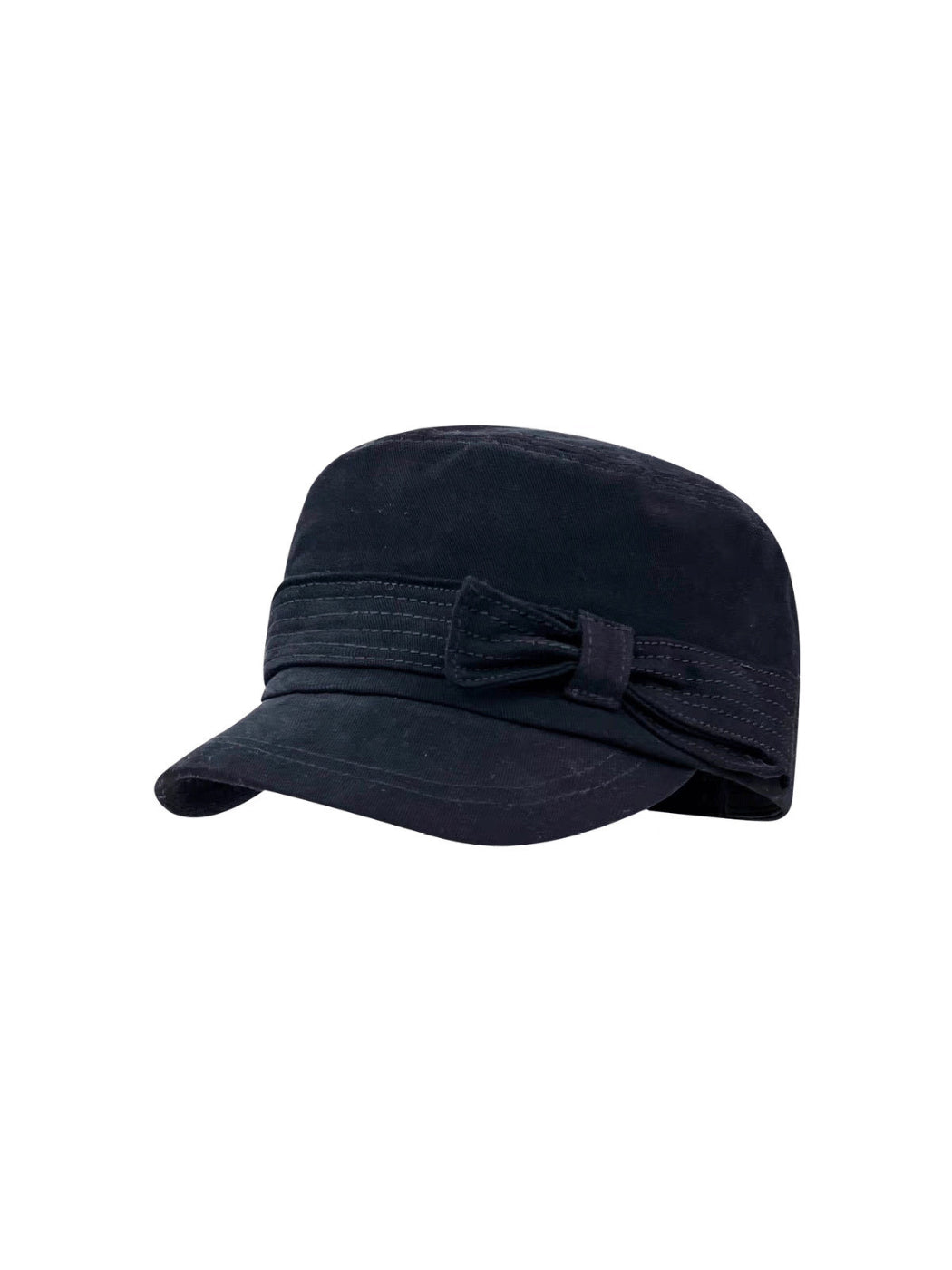 Haila - Striped Bow Band Curved Brim Cap