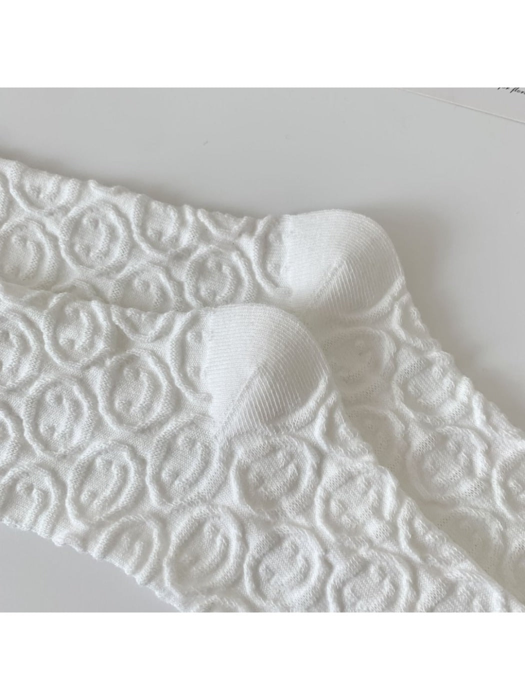 Rufia - Women's Solid Winter Socks with Embossed Smile