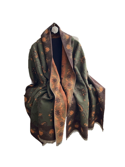 Scarvii – Reversible Paisley Fringe Scarf & Wrap