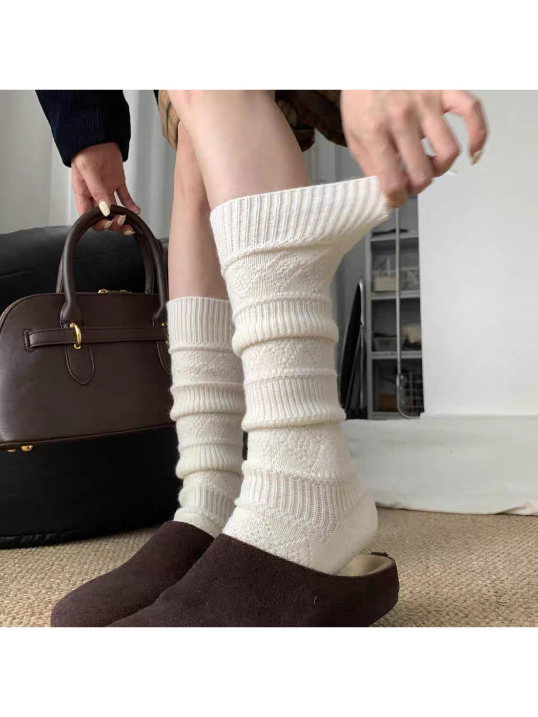 Rufia - Textured Knit Knee High Socks