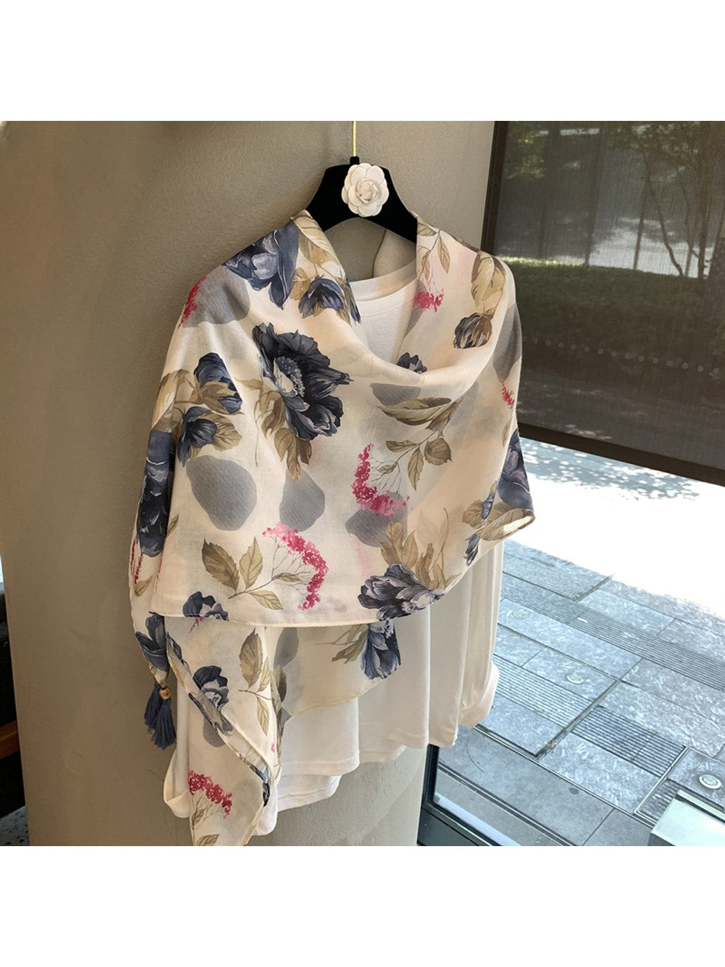 Scarvii - Floral Rectangular Layering Shawl Scarf