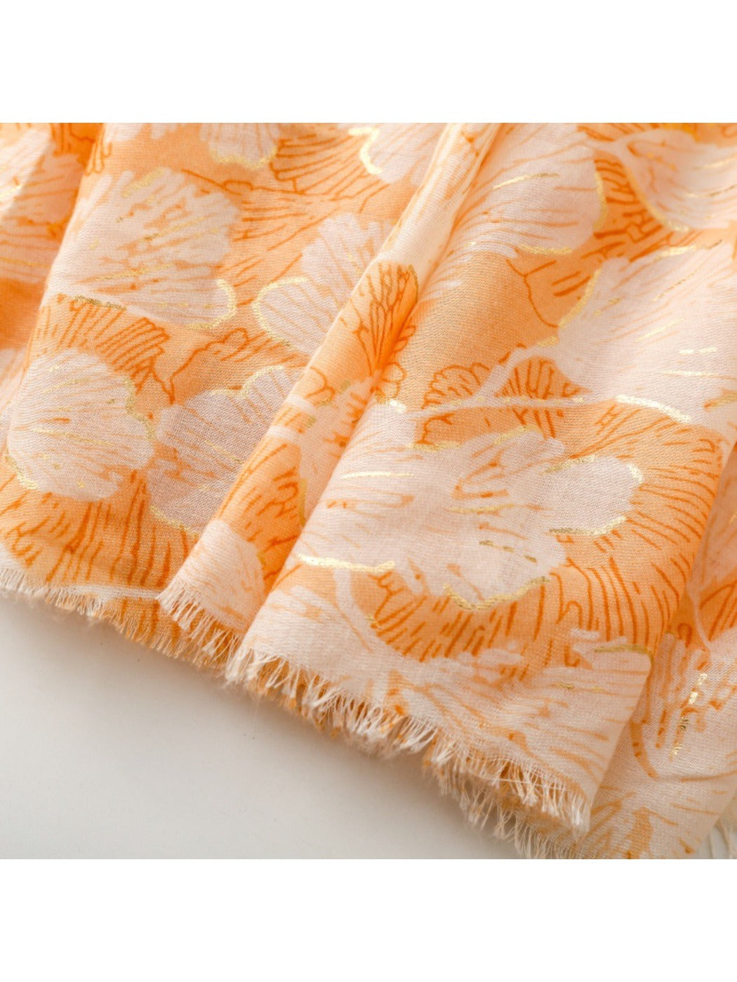Scarvii - Gold Foil Scarf & Shawl with Floral Print