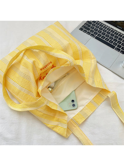 Interior view of Cosbai tote bag showing spacious and fabric lining