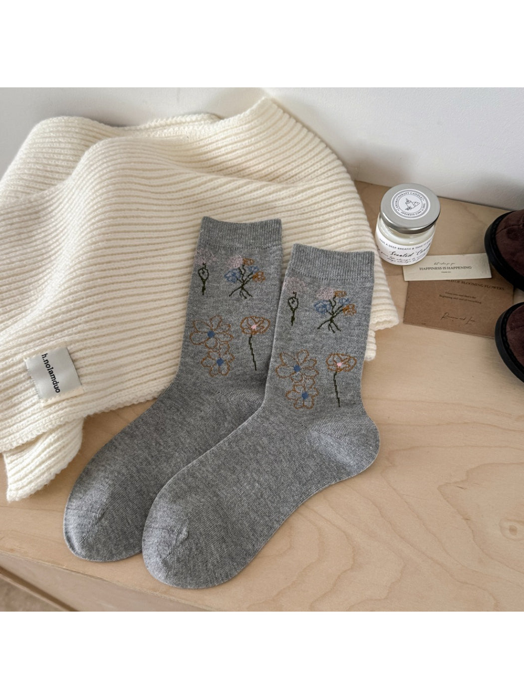 Rufia - All-Season Ribbed-Cuff Crew Socks
