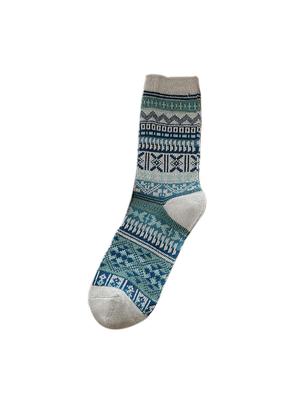 Rufia - Vintage Geometric Pattern Women's Mid-Calf Socks