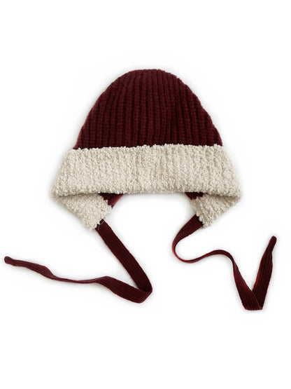 Haila - Knitted Beanie with Plush Trim & Earflaps