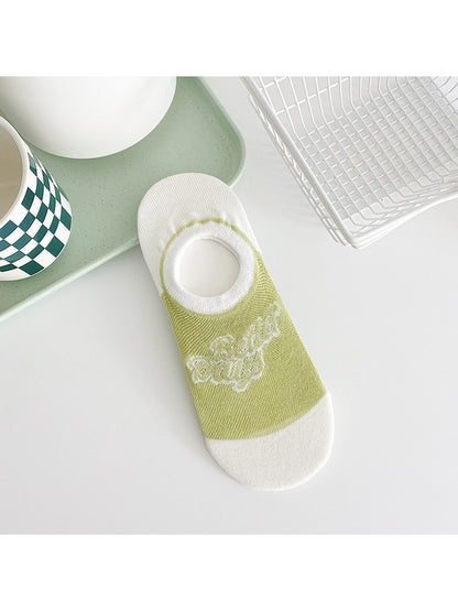 Rufia - Green Tone Pattern Low Ankle Socks