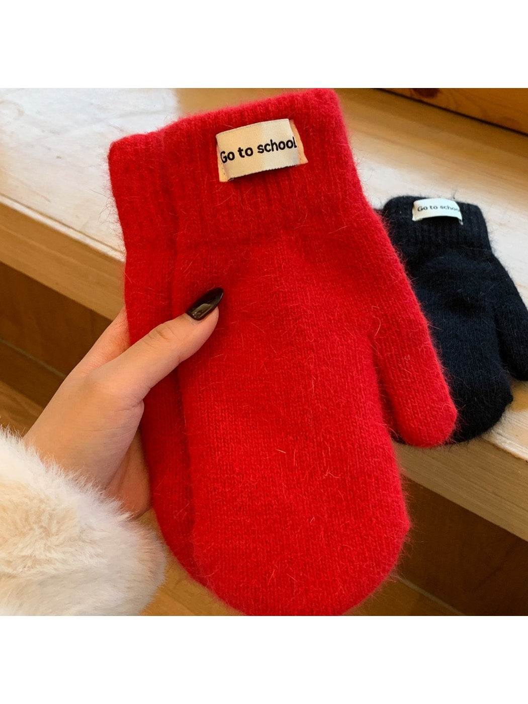 Gloving - Women's Cute Fuzzy Knit Winter Mittens