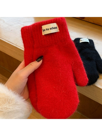 Gloving - Women's Cute Fuzzy Knit Winter Mittens