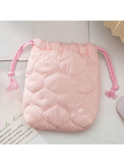 Cosbai - Quilted Drawstring Storage Pouch Bag