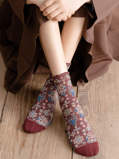 Rufia - Sweetheart Embroidered Crew Socks