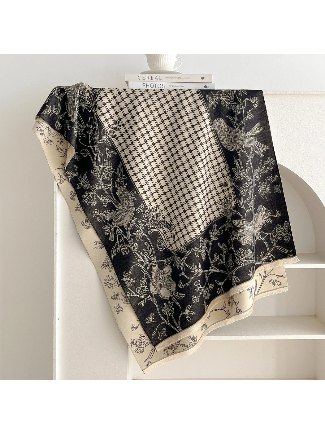 Scarvii - Bird Houndstooth Woven Texture Scarf