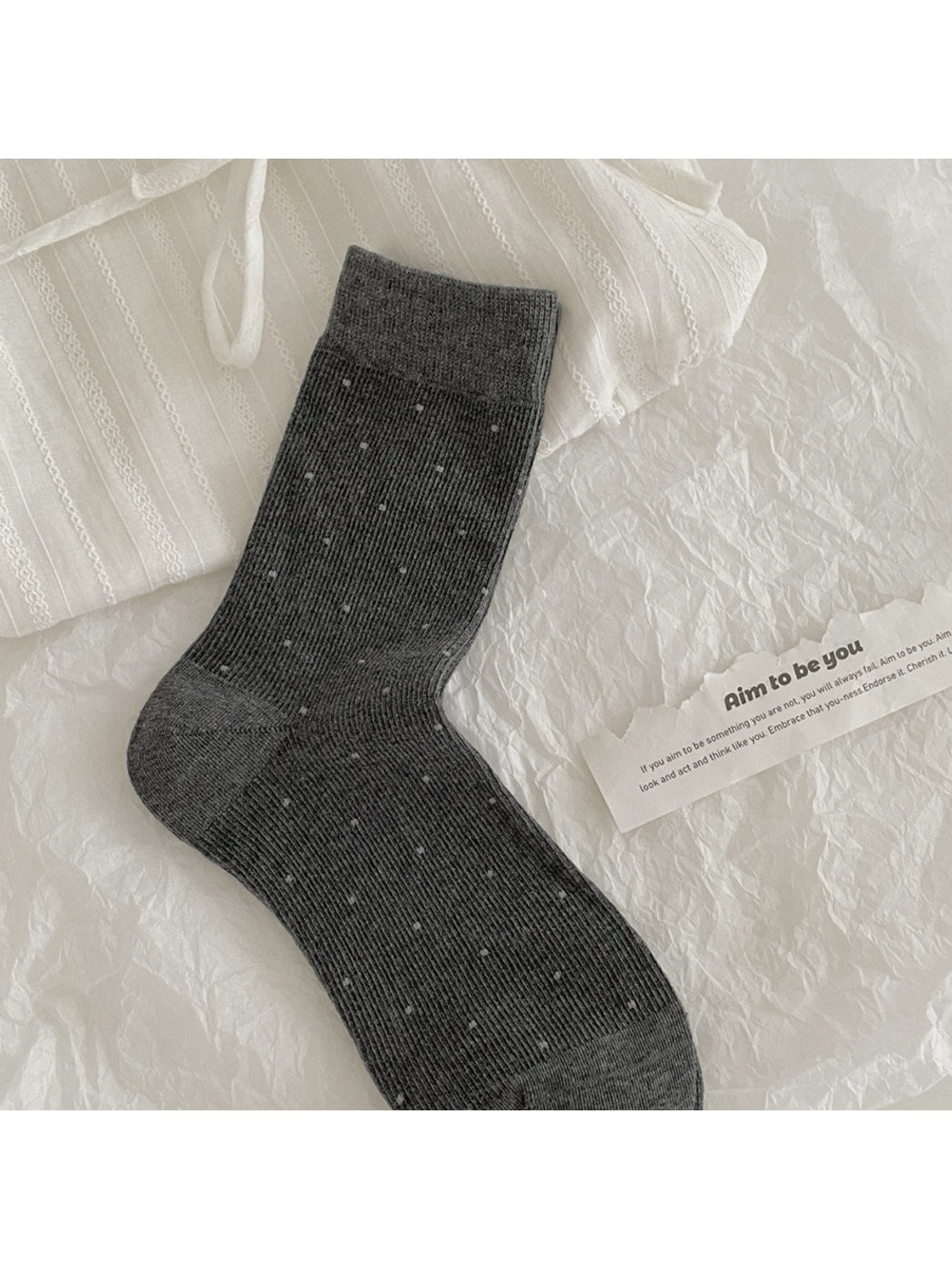 Rufia - Classic Dot Pattern Casual Crew Socks