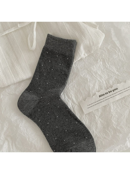 Rufia - Classic Dot Pattern Casual Crew Socks