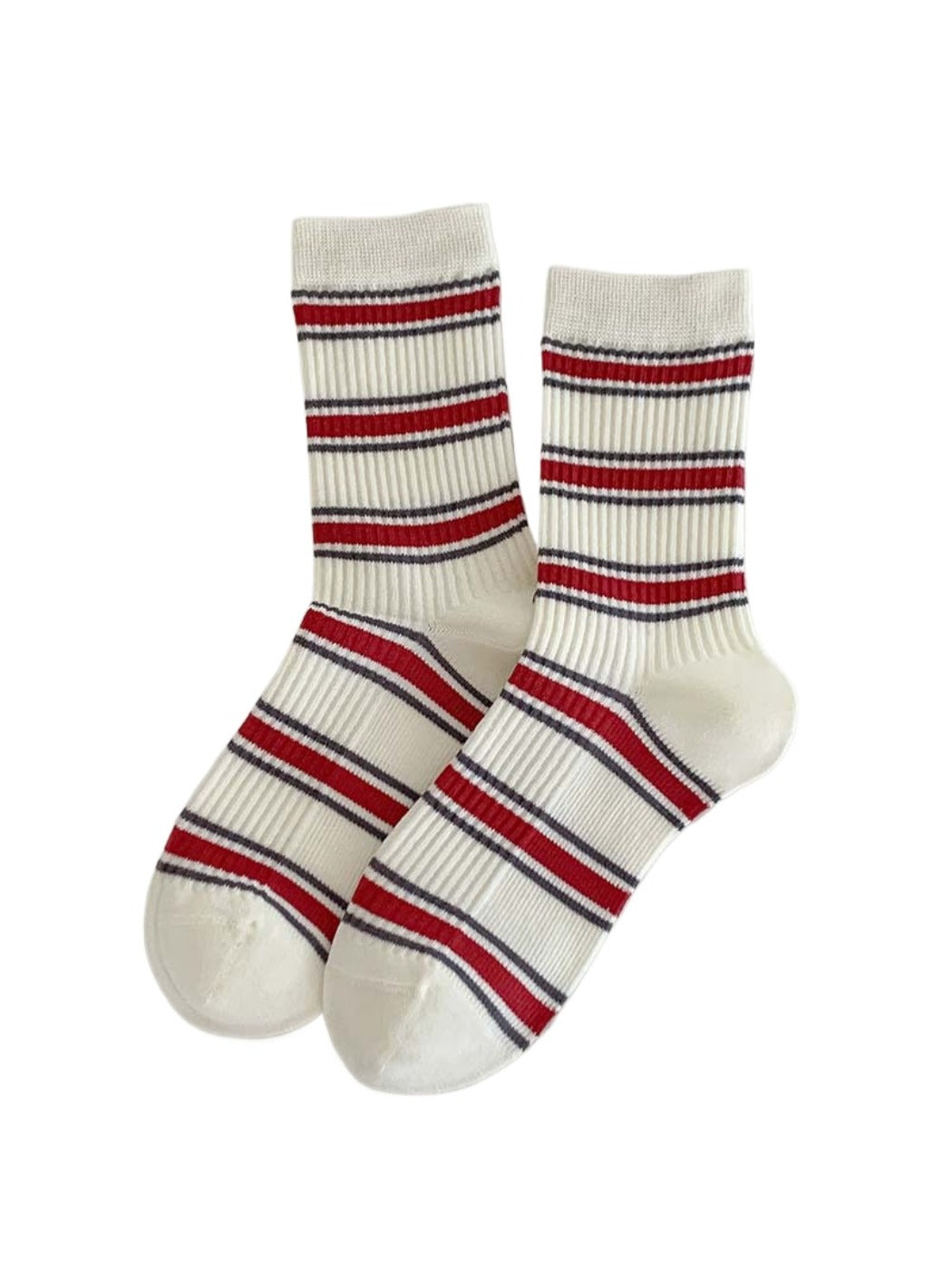 Rufia - Striped Sporty Mid-Calf Socks for Women
