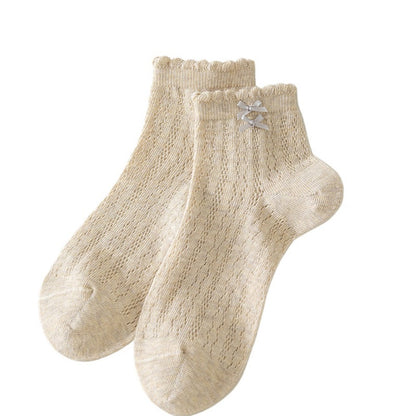 Rufia - Bow Mesh Ankle Socks For Summer – Light & Cute