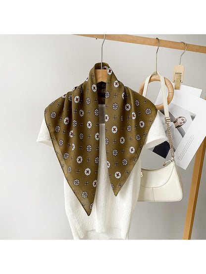 Scarvii - Geometric Medallion Print Square Scarf