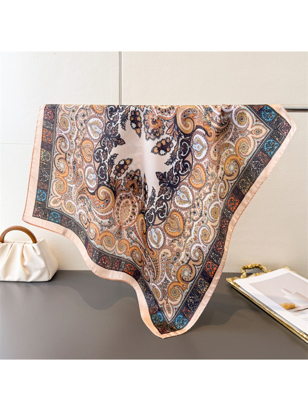 Scarvii Boho Paisley Print Square Scarf