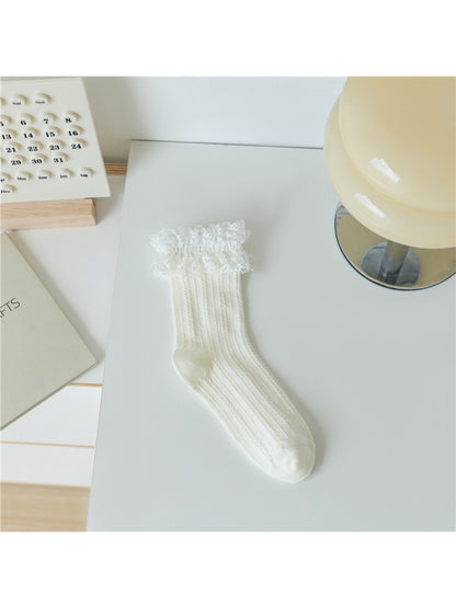 Rufia - Sweet Ruffle Knit Crew Socks