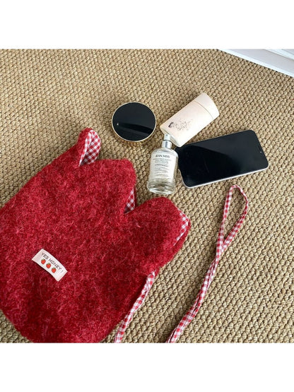 Cosbai - Drawstring Bag with Fluffy Flower