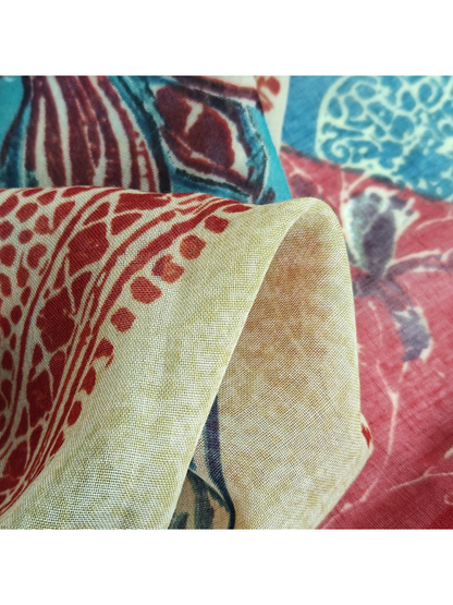 Scarvii - Floral Print Square Scarf